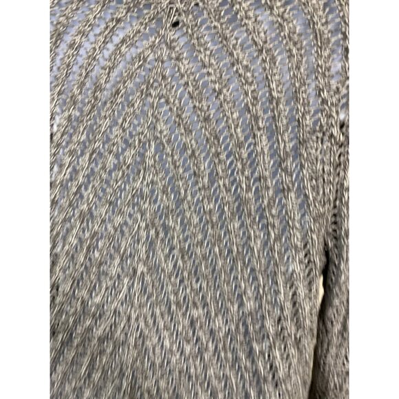 Eileen Fisher Open Knit Cardigan Sweater Size Large Gray Cotton Lightweight - Picture 13 of 16